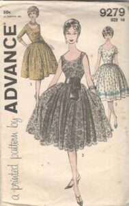Advance 9279 1960s Misses Day Evening Dress Pattern Scoop Neck V Back Full Skirt Womens Vintage Sewing Pattern Size 10 Bust 31 – Etsy