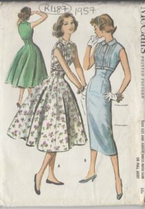 1957 Vintage Schnittmuster B31 1/2 “KLEID (R487) McCalls 4009