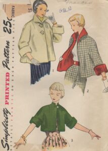 1950 Vintage Schnittmuster B30″ TOPPER JACKET (1294) Einfachheit 3463