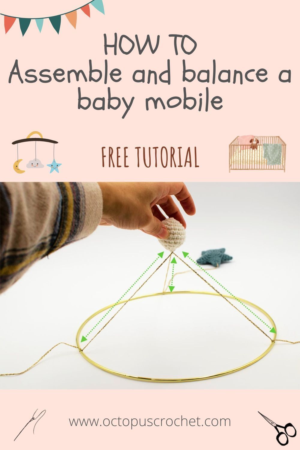 How to assemble and balance a baby mobile free tutorial