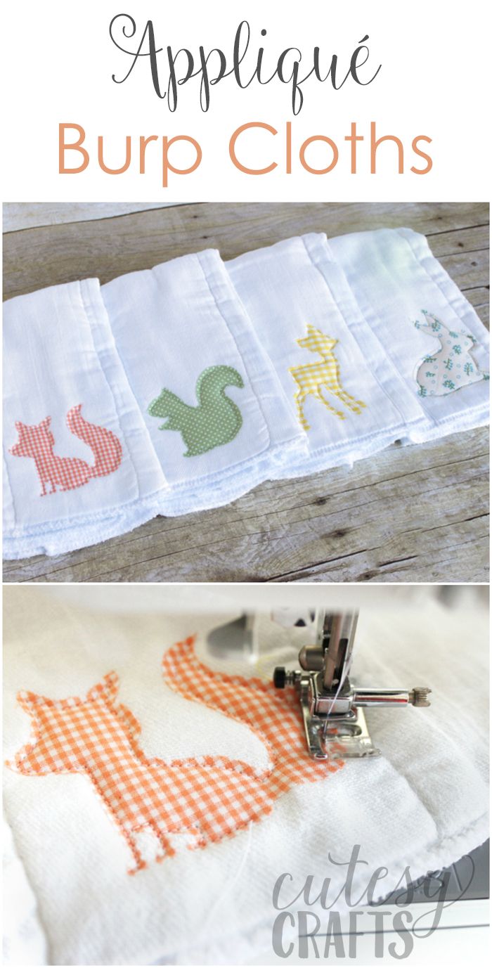 DIY Burp Cloths with Appliques – Cutesy Crafts