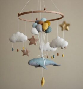 Wal Baby Mobile mit Wal Filz Mobile Ozean Thema Kinderzimmer