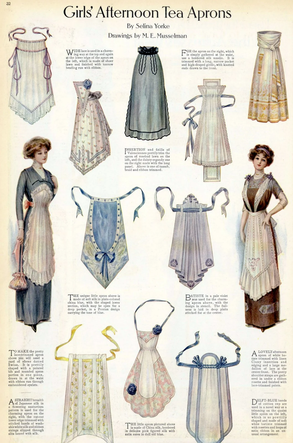 See pretty antique apron styles from 100+ years ago – Click Americana