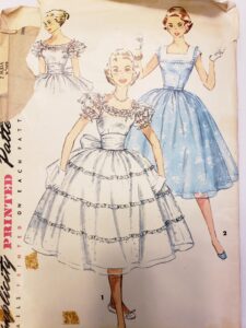 1954 Simplicity Dress With Full Skirt in 2 Styles, off Shoulder Sewing Pattern 1014, Size 14, Bust 32 – Etsy
