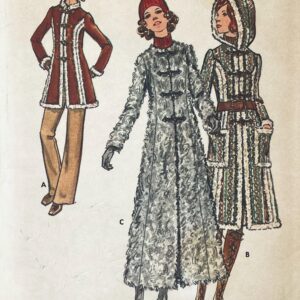 Butterick 6353 – 1970s Penny Lane Hooded Fur Coat Pattern – Size 13 (35″) – Uncut (FF) – Etsy