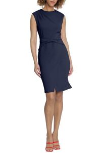 Maggy London Twist Front Sheath Dress in Navy Blazer at Nordstrom, Size 18W
