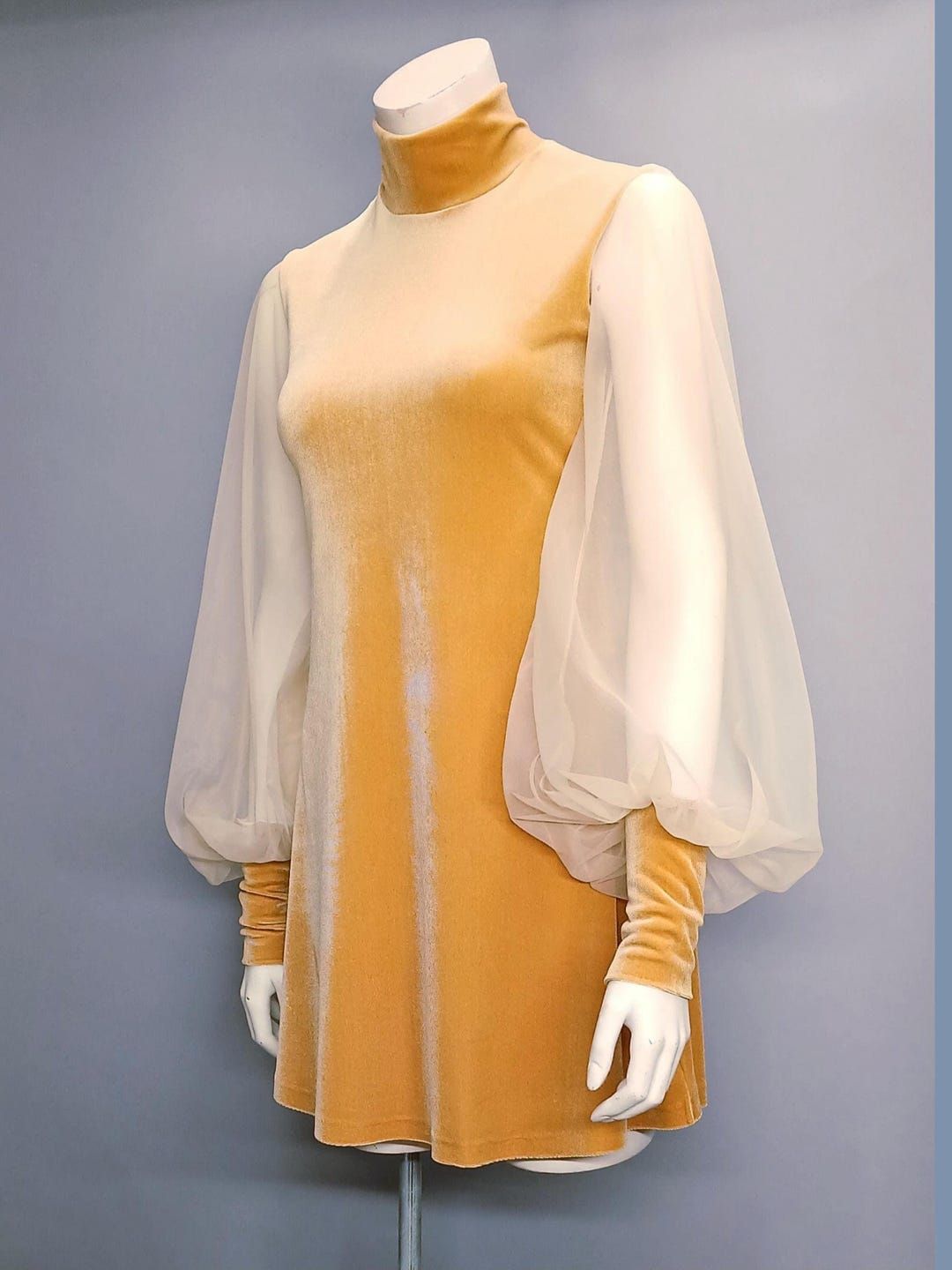 60s Velvet Dress, Mod, Bishop Sleeves 1960’s Day Dresses Mini Space Age,vintage Retro Inspired, Illusion Sheer Turtleneck XS-XL Petite Tall – Etsy
