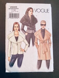 Vogue Lined Jacket Pattern: Oversized Collar, Belted, Back Slit – Size 6-12 – Etsy