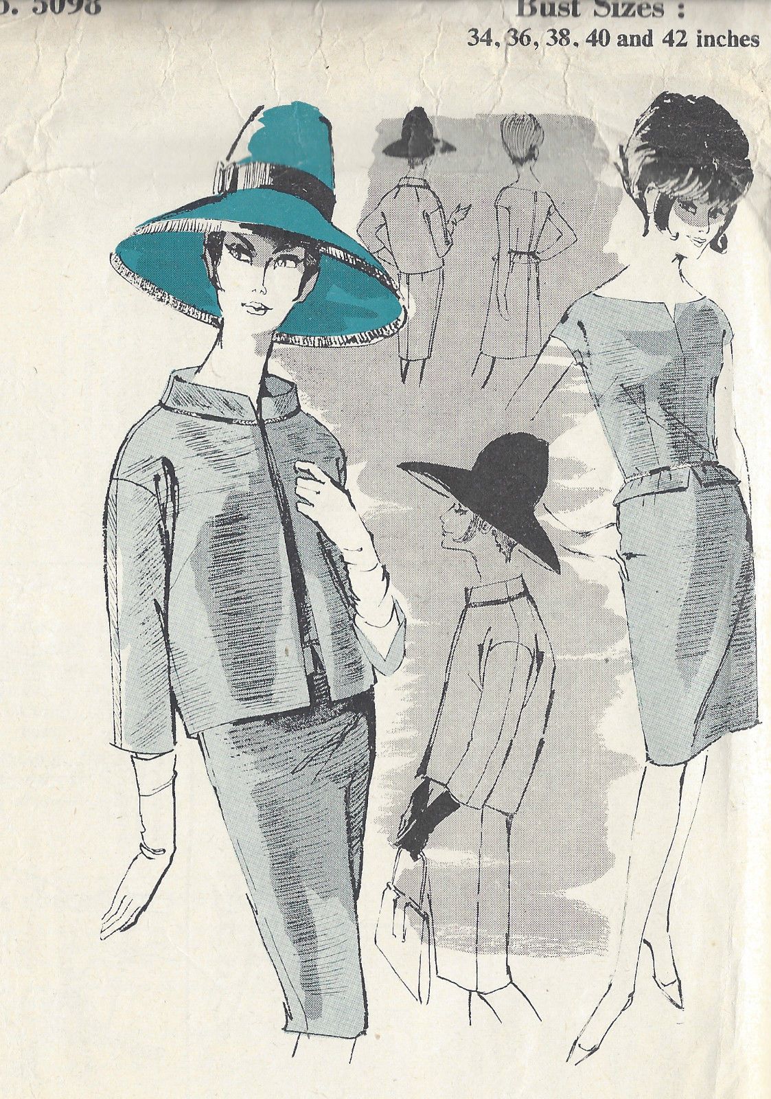 1960s Vintage Sewing Pattern B36″ DRESS & JACKET (1068R) – The Vintage Pattern Shop