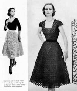 Jaren 50 vintage gehaakte bloemenjurk – haakpatroon – digitaal pdf-e-boek – Etsy Nederland