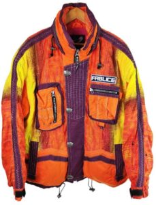 90er Jahre Fablice dünne Retro Fablice Champion Team Winter Fablice Ski Team Jacke Ski Wear Team Retro zusammengesetztes System Abstrakt Medium