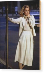 Patti Hansen Wearing Gloria Vanderbilt Wood Print