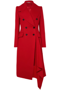 MCQUEEN Double-breasted asymmetric wool and cashmere-blend coat