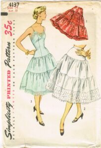 1950s Vintage Simplicity Sewing Pattern 4137 Uncut Misses Slip & Petticoat Sz 14