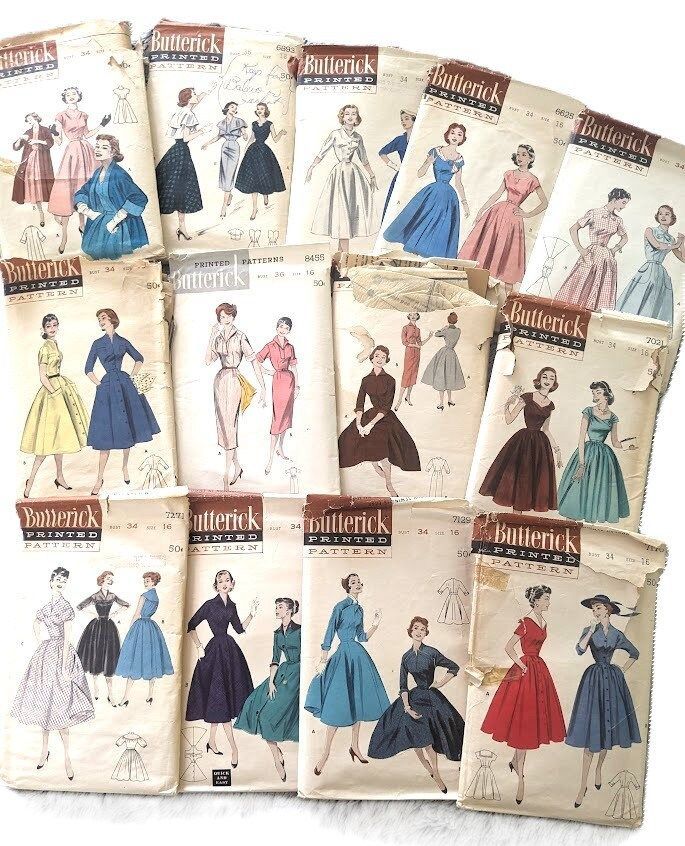 Vintage Sewing Patterns Gorgeous Rockabilly 1950s Style Costume Collection