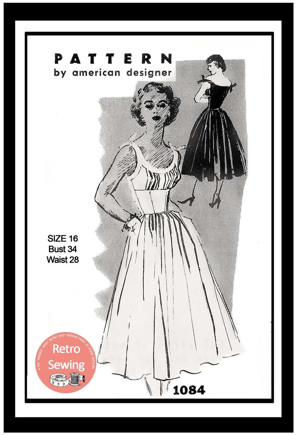 1950’s Marilyn Style Summer Dress PDF Print at Home Pattern Bust Bust 34 – Etsy