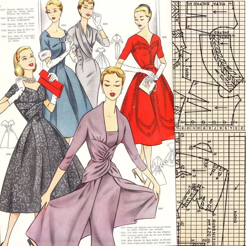 PDFs of vintage 50s pattern drafting system – instant download – Winter 1957