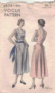 Vogue 6634 – Easy to Make Sundress – Miss 16, Bust 34 – Unprinted Cut and Complete.  1949