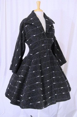 V1 Lilli Ann French Vintage 40s Fit & Flare Coat