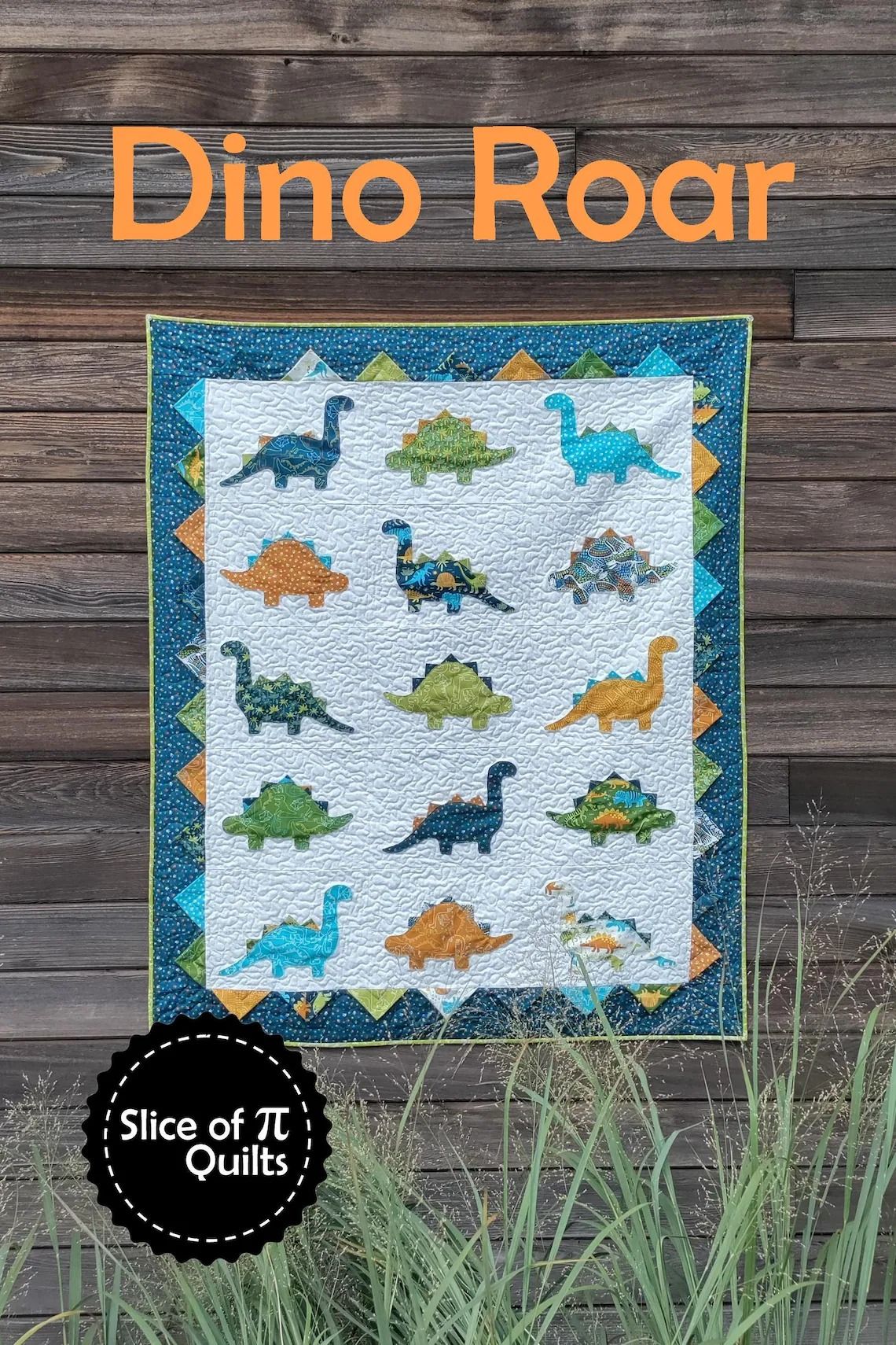 PDF Dino Roar Quilt Pattern Digital Download by Slice of Pi Quilts [fat Quarter Friendly, Beginner Applique Dinosaur Quilt Pattern] – Etsy