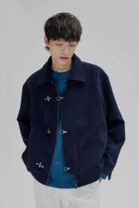 Feuerwehrjacke mit Cordkragen und Schnalle | Subversive & Archive Korean Fashion (Subversive und archivierte koreanische Mode)