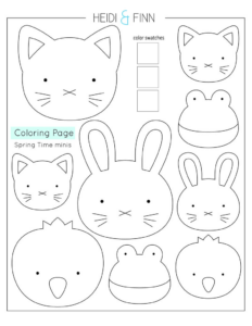 SpringTime MINIS coser a mano cosas proyecto PDF patrón bordado peluche animales de fieltro gatito conejito broche pin – Etsy España