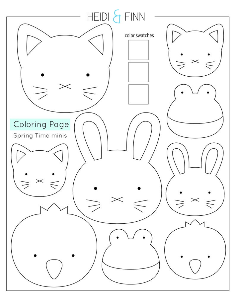 SpringTime MINIS coser a mano cosas proyecto PDF patrón bordado peluche animales de fieltro gatito conejito broche pin – Etsy España