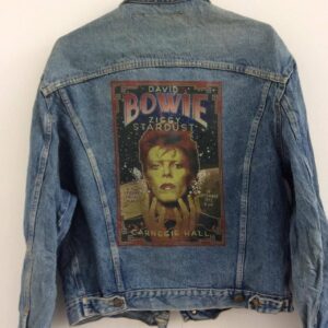 David Bowie Ziggie Stardust angepasst Vintage 80er 90er Trucker Denim Jeansjacke S-XXL