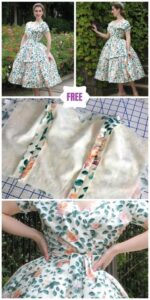 DIY Dior-Inspired Vintage Dress Free Sewing Pattern