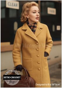 1950’s Classic Crocheted Coat Pattern – PDF Instant Download