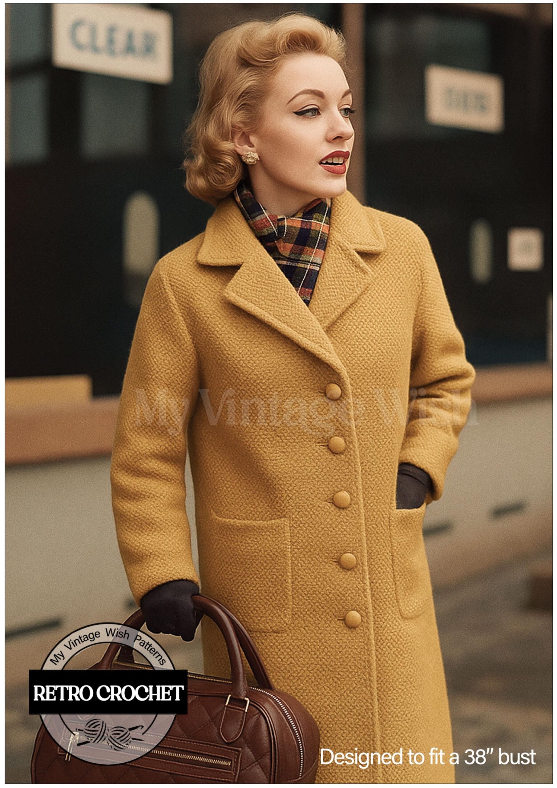 1950’s Classic Crocheted Coat Pattern – PDF Instant Download