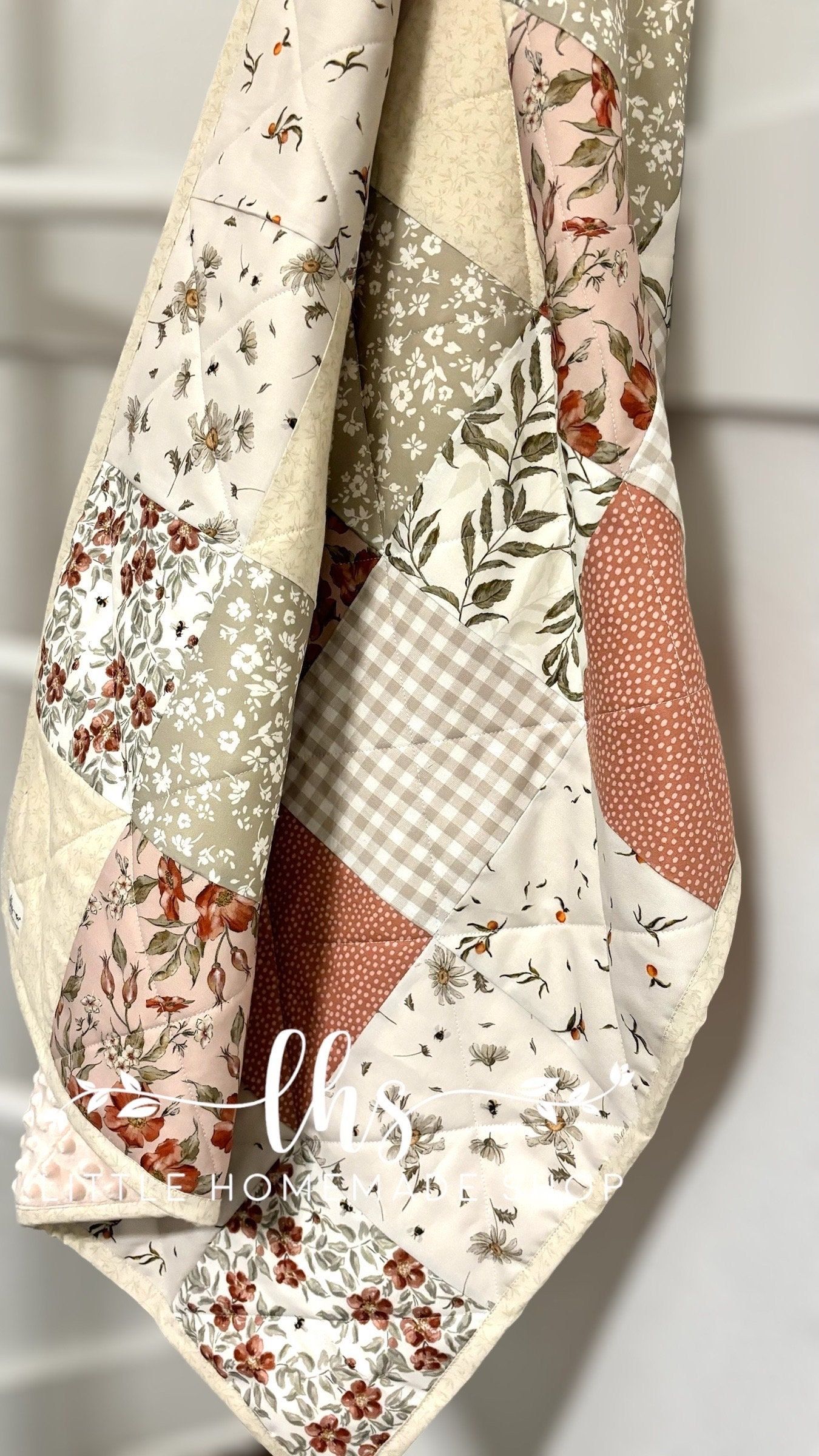 Klassische Mädchendecke – geblümt – Babydecke – Kleinkinddecke – Moderne Babybettdecke – Kleinkindbettwäsche