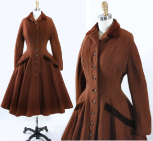 RESERVED 40s 50s LILLI ANN Princess Coat 1950s Mocha Brown Eyelash Wool Velvet Dress Coat Wasp Waist Fit Flare Full Circle Skirt M Medium – Etsy