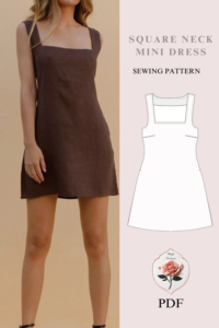 Chic Elegant Square Neck Mini Dress Sewing Pattern | Your Easy Beginner’s Guide to DIY Fashion