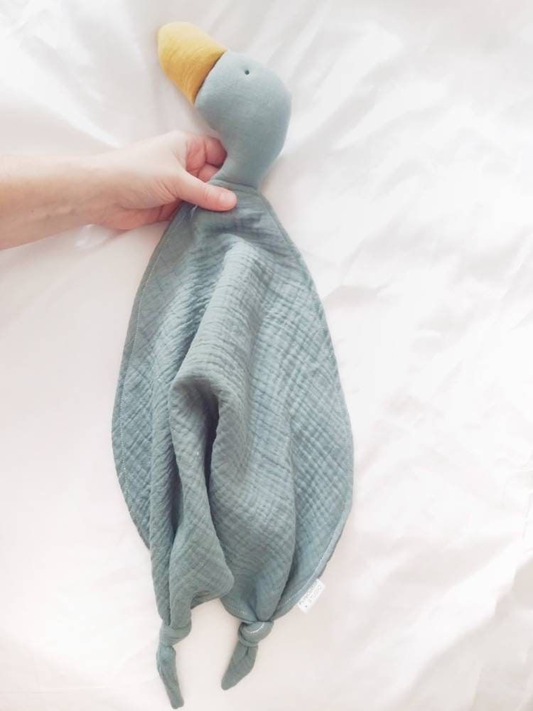 cuddly cloth seagull lovey, first soft toy for newborn child, unisex baby shower gift, wild bird plush security blanket for boys and girls