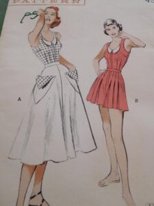 Vintage 50’s Butterick #5723 Sewing Pattern Women’s Playsuit and Skirt Ensemble Complete Bust 40