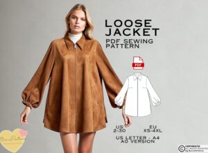 Lockere Jacke Schnittmuster: Damen Mantel (PDF Pattern)