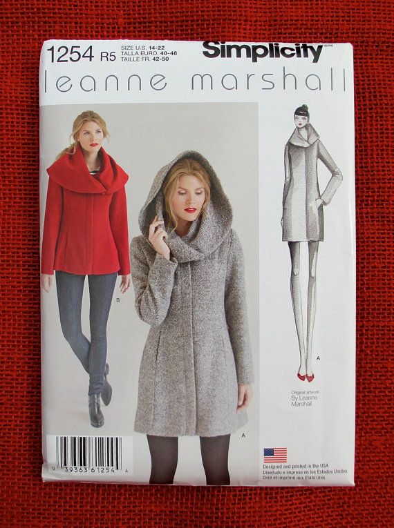 Simplicity Easy Sewing Pattern 1254 Coat Jacket, Oversize Shawl Collar Hood, Plus Sizes 14 16 18 20 22, Fall Winter Fashion Outerwear, UNCUT – Etsy