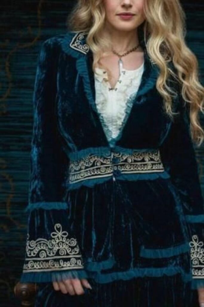 Women’S Retro Velvet Double-Breasted Button Long-Sleeved Coat – Iount