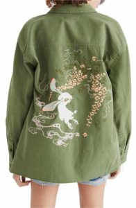Madewell Rabbit Embroidered Shirt Jacket | Nordstrom