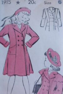 Vintage New York Pattern 1915 Girls Princess Seamed Coat With or Without Caplet Size 6