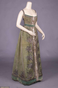 Augusta Auctions – SILVER EMBROIDERED SARAFAN STYLE GOWN, EARLY 19TH C.