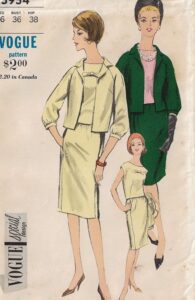 1960s Womens Two Piece Dress and Below Waist Jacket Vogue Sewing Pattern 5954 Size 16 Bust 36 FF – Etsy