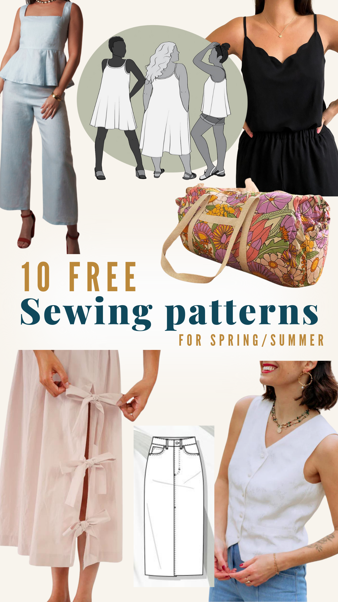 10 FREE sewing patterns for spring/summer