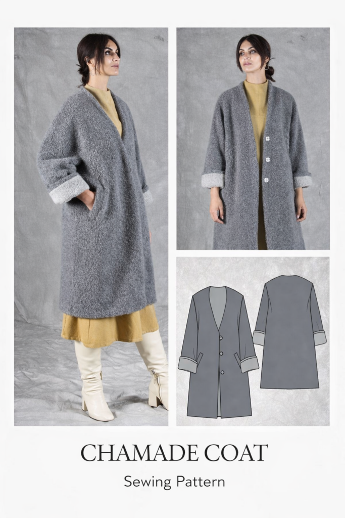 Chamade Coat Sewing Pattern PDF – Relaxed Women’s Coat DIY