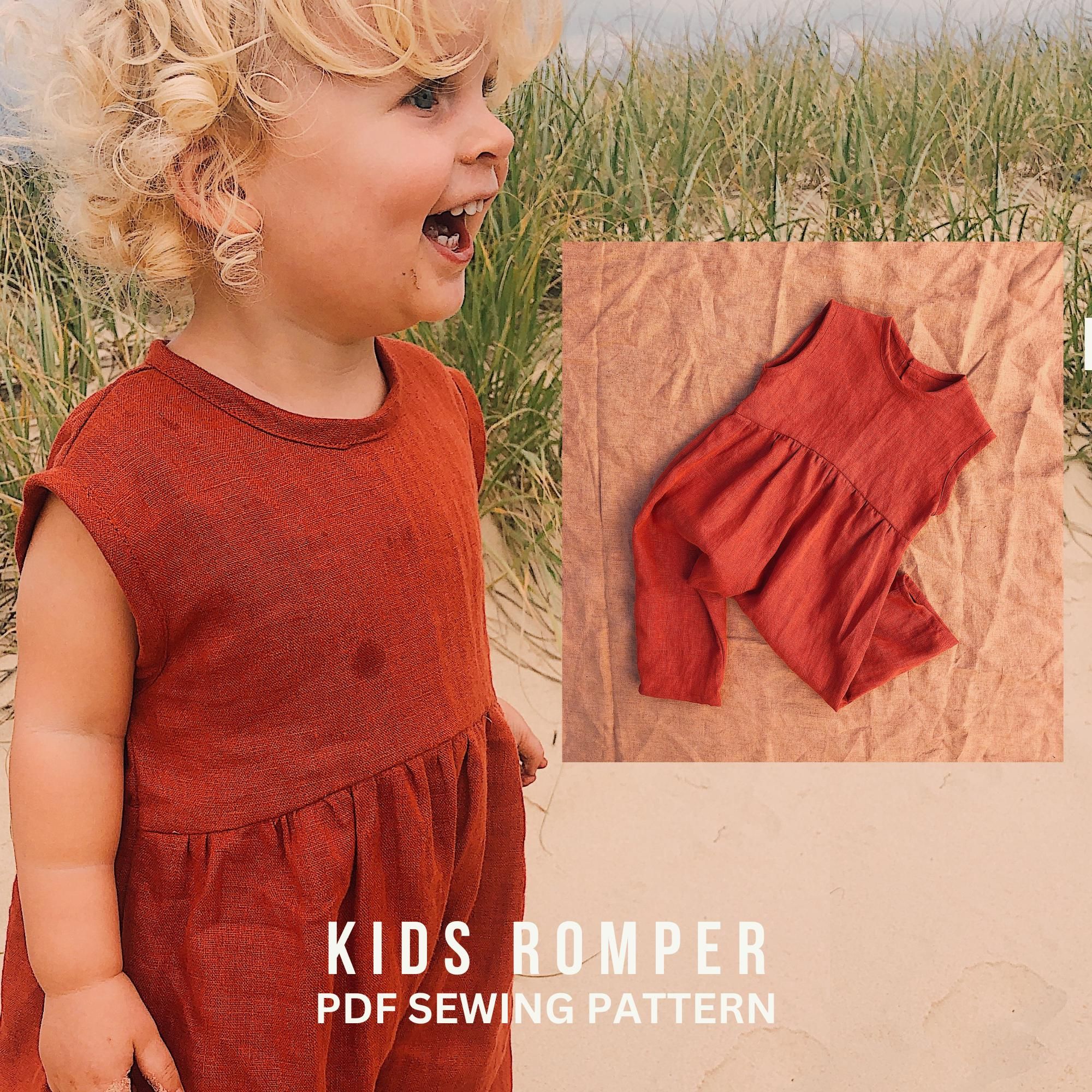 Romper-Schnittmuster: Anfängerfreundliches PDF (Newborn bis 6 Jahre) | Maschenware oder Webware