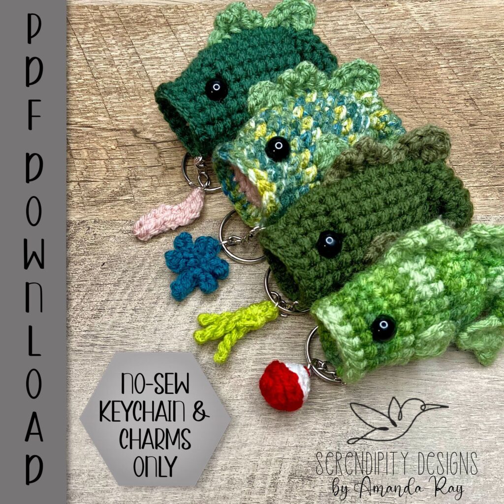 PDF Largemouth Bass Fish ONLY Keychain Ornament Bobber Lure Pattern Printable