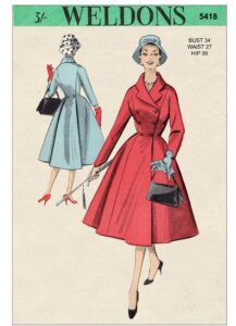 1950s Double Breasted Princess Coat PDF Sewing Pattern Bust 34 – Etsy Australia