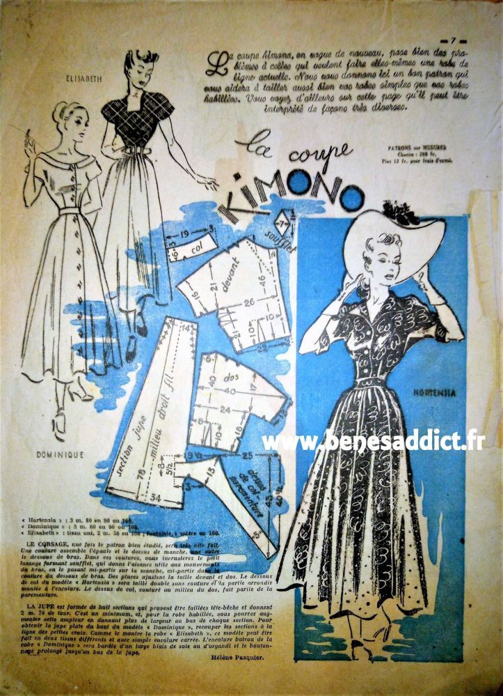 “Le Petit Echo de La Mode Juin 1953” Patrons GRATUITS Couture, tricot…