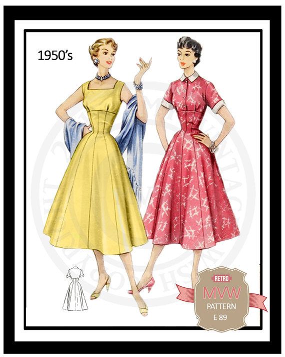 1950’s Rockabilly Style Summer Dress PDF Sewing Pattern Bust 36 – Etsy UK